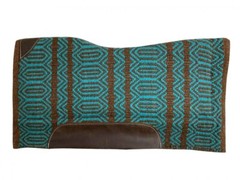 Memory Felt SADDLE PAD 36″x34″ Teal & Brown Woven Wool Top Wear Leathers & Spine