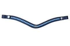 Designer Gorgeous Crystal Horse Leather snap Browband for Horse Bridle.
