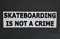 Free Same Day Shipping Classic SKATEBOARDING IS NOT A CRIME Sticker 8.5 x 2.25