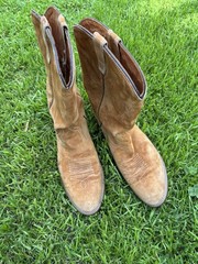 Vtg 1978 Wolverine Durashock Cowboy Boots Wheat Suede Vibram Soles Men’s 9 2E