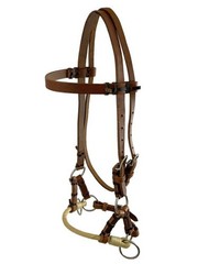 Showman Argentina Cow Leather Adjustable Rope Nose Sidepull PONY size AK-411