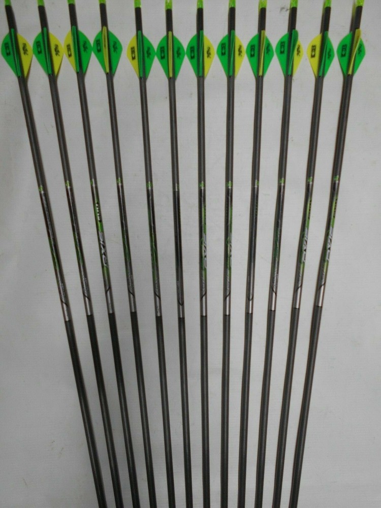 @NEW@ 12- Easton Axis 300 5mm Hunting Carbon Arrows w/ Bohning Blazer Vanes