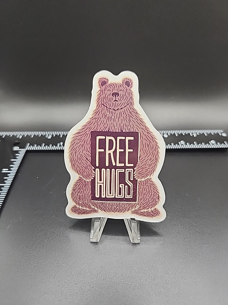 Free Hugs Grizzly Bear Sign Sticker