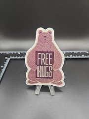 Free Hugs Grizzly Bear Sign Sticker