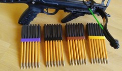 Black quiver for belt holds seven crossbow pistol bolts, Zombie, Viper, twd .
