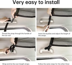 Car Ceiling Cargo Net Pocket,31″x21″ Adjustable Double-Layer Mesh SUV Roof