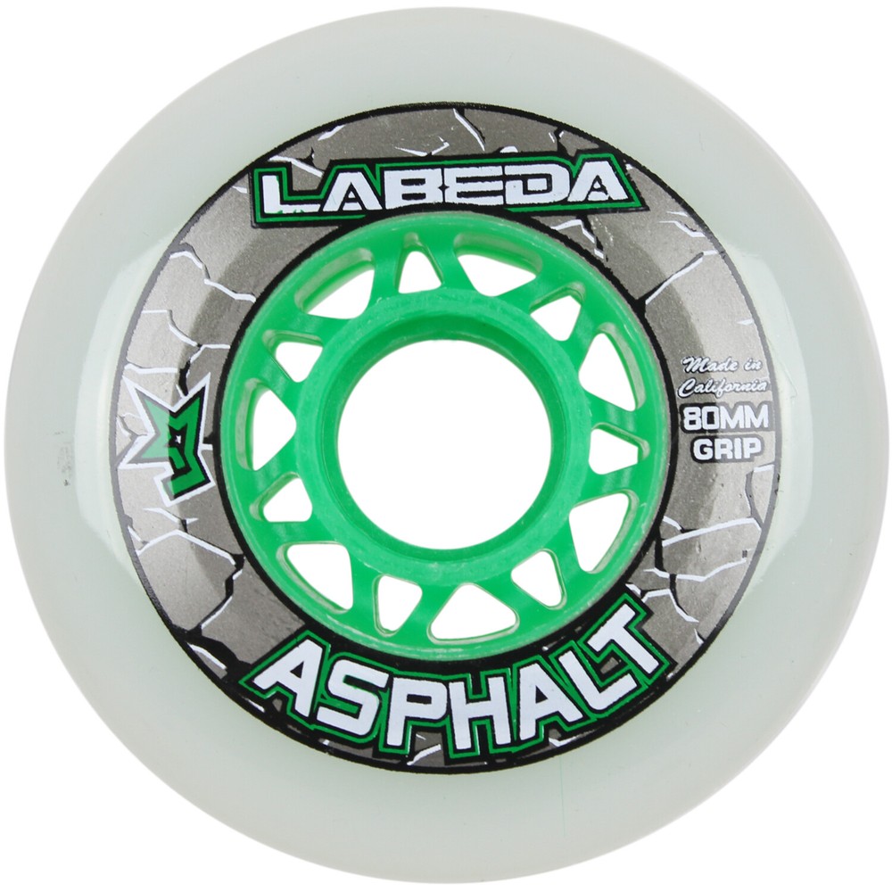 Labeda Asphalt Outdoor Inline Roller Hockey Wheels 80mm White 83A Outdoor Single