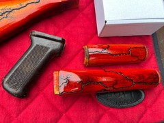 Custom Fractal Burned Romanian ak wood stock set surplus for AGE/GBB airsoft