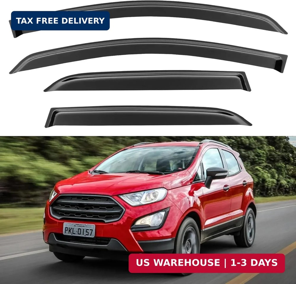 Window Visors Rain Guards for Ford EcoSport 2018 2019 2020 2021 2022, Out-Channe