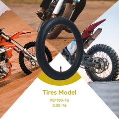 2 PCS 90/100-16 Dirt Bike Tube 3.00-16 Inner Tube