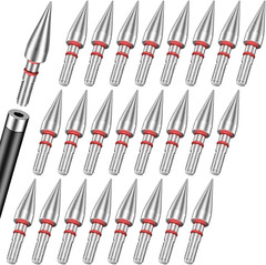 24Pcs 5/16″ Archery Field Points Screw-in Arrow Point 100 Grain Steel Field Tips