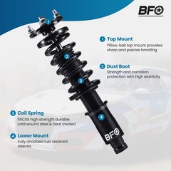 BFO Coilovers Height Adj. Struts For Civic 92-00 EG EJ EH Integra 94-01