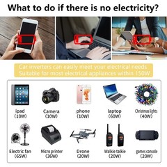 150W Car Power Inverter DC 12V to 110V AC Converter with 3.1A Dual USB Power …