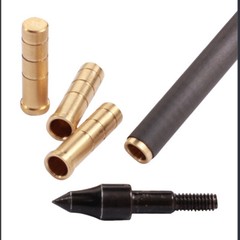 24Pcs 50grain Heavy Weight Arrow Brass Inserts Archery ID6.2mm Arrow DIY Base