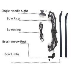 RH 54″Takedown Recurve Bow&Carbon Arrows Set for Archery Hunting Shooting Target