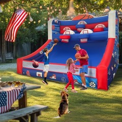 OZIS Inflatable Basketball Hoop Game with Balls & Blower, Indoor/Outdoor Party