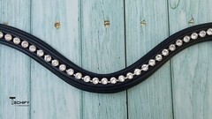 Stunning Leather 8mm Large Crystal U-Shaped Horse Browband – Perfect for Shows