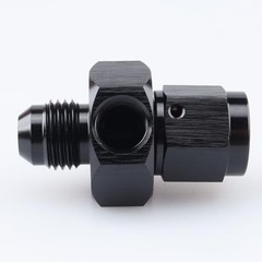 -6 AN Male to 6AN Female Swivel with M10x1.0 Seat 6AN with M10x1.0 Port Black