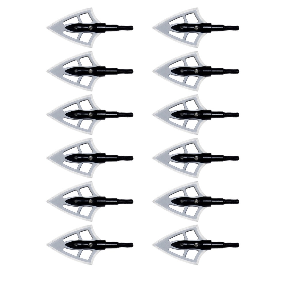 12Pcs Black Archery Broadheads 100 grain Crossbow Compound Bow Hunting Tips
