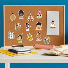 50pcs Bobs Burgers Waterproof Sticker for Water Bottles Funny Cartoon Characters