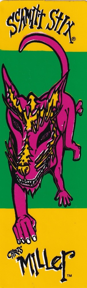 Vintage 1980’s Schmitt Stix Skateboards Chris Miller￼ Sticker