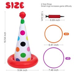 Inflatable Ring Toss Game, Birthday Party Games Ring Toss Game for Kids Adults