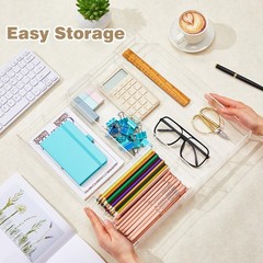 Briwooody 1 Pcs Acrylic Desk Drawer Organizer 9» up to 18» x 15» x 2.1» E…