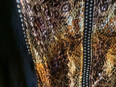 Western Show Women’s Horse Riding Shirt Shiny Animal Print W/ Jewels Very Flashy