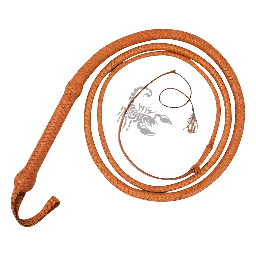 Handmade Bull Whip 04 Feet 16 Strands Real Cowhide Leather Rope Core Bullwhip