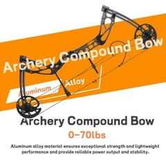 Compound Bow Arrow Kit Adjustable 0-70Lbs 325fps IBO 16.4-30″ Hunting Bowfishing