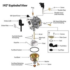 1PZ UM7-C02 Carburetor for Motovox MBX10 MBX11 97cc 2.8hp Mini Baja Doodlebug DB