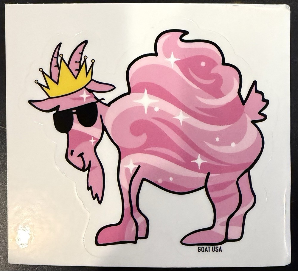🐐 GOAT USA STICKER – Cotton Candy Goat