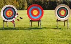 Archery Target Straw Round 50cm for Shooting Practice with Colored Rope