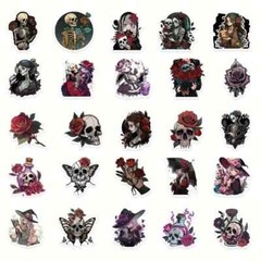 50 Pack of Gothic Red Rose Stickers for Laptop/Water Bottle/Phone Case