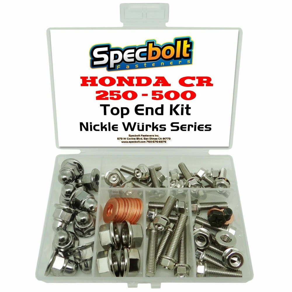 Honda CR250 Top End Engine Bolt Nut Kit CR 250 CR250R Nickel Cylind Head Rebuild