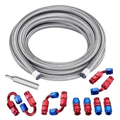 3AN PTFE Fuel Line Kit 20FT, AN3 E85 Stainless Steel Braided PTFE Fuel Hose