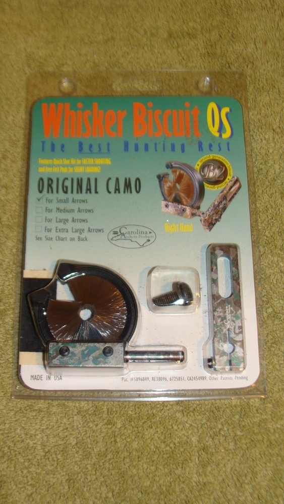 NIP Carolina Archery WHISKER BISCUIT Camo QS Small Arrows Right Hand Arrow Rest