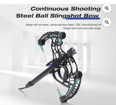 Rapid Fire Compound Bow Repeater 40-Shot 8mm Steel Ball Slingshot High Precision