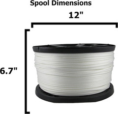 3/16 Inch Dacron Polyester Rope – 1000 Foot Spool | Solid Braid – Industrial Gra