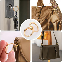 16 Pcs O Ring Clip Spring O Ring Clasp round Mini Carabiner for Bag Purse Handba
