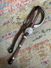 Vintage WOODs Sterling Trophy used western headstall BLING FREE SHIPPING