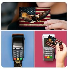Eagle USA FLAG Patriotic Credit Debit Card Skin Cover Sticker 1PC