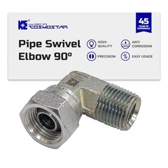 Cosmostar 1/2″ NPTF Male x 1/2″ NPSM Pipe Swivel Elbow 90-degree, 1/2″x1/2″