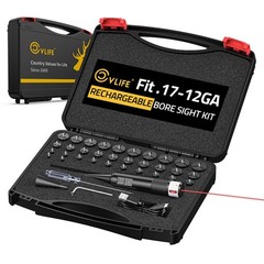 Rechargeable Laser Bore Sight Kit with 32 Adapter Fits.17 to 12GA Calibers Profe