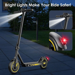 Electric Scooter for Adults – 500W Motor 10″ Air Tires Portable Commuting Scoote
