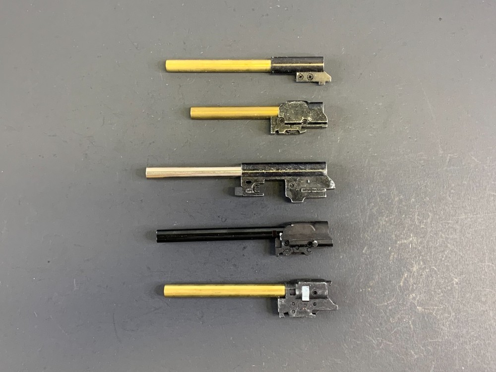 LOT OF FIVE (5) UNKNOWN BRAND GBB GAS BLOWBACK AIRSOFT PISTOL BARRELS