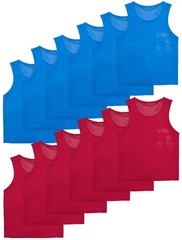 VOGRYE Pinnies Set of 12/24 Scrimmage Vests, Child/6-10 Years, 6-red + 6-blue