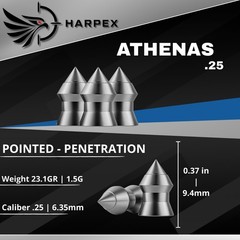 Harpex .25 Cal Airgun Pellets Kit – 5 Tins Variety Pack, Pointed & Domed Lead