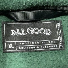 All Good Anorak Spray Jacket Olive Green Orange Pullover Fleece Men XL READ