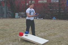 Beautiful Landscape w Mountain Cornhole Boards BEANBAG TOSS GAME w Bags Set